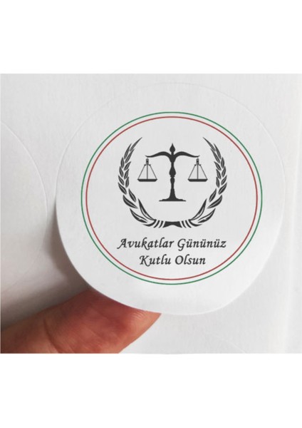 48 Adet 4 cm Avukatlar Gününüz Kutlu Olsun Mat Baskılı Etiket Sticker -2