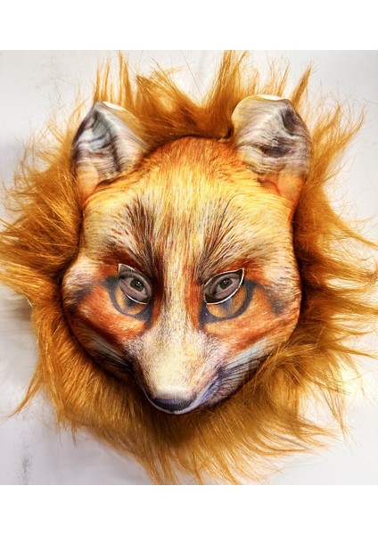 Sepetim Kahverengi Peluş Saçlı Tilki Maskesi Mega Peluş 29 No