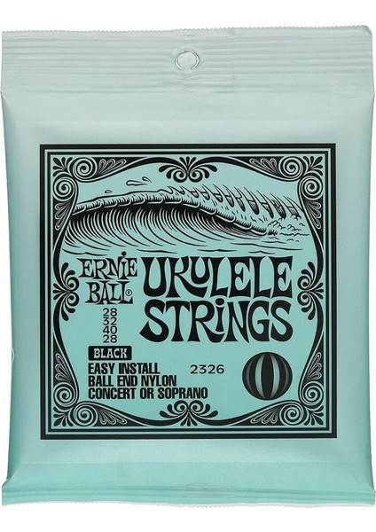Ball Konseri/soprano Ball End Naylon Ukulele Telleri - Siyah