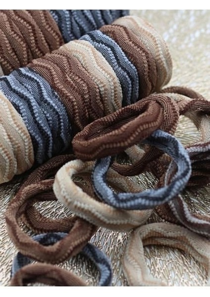 Kahverengi Desenli 12'lihavlu Lastik Toka Seti, Toka Organizer, Toka, Kız Çocuk Toka, Toka Organizer modelleri