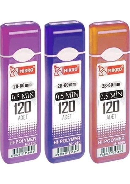 Ucu 120 Li 0.5 mm 2b 3 Paket Çoklu Versatil Kalem Uç Mekanik Uçlu Otomatik Kurşun Mikro Kalem Ucu 60 mm Yumuşak