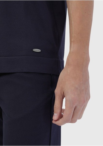 Lacivert Bisiklet Yaka Düz Örgü Triko indirimleri