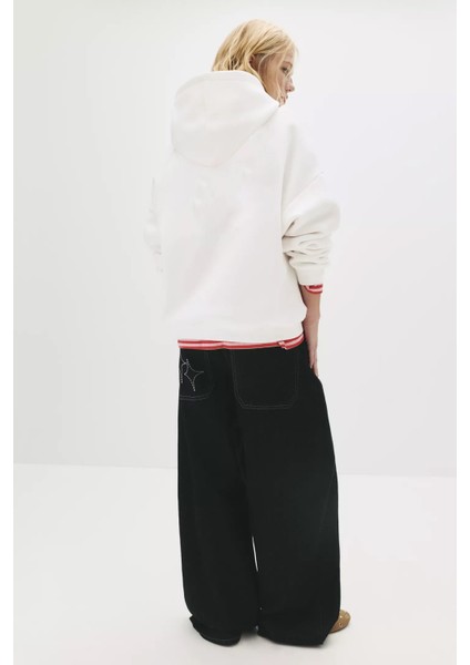 Kadın Baskılı Sweatshırt 3 Iplik Oversize modelleri