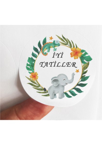 48 Adet 4 cm Iyi Tatiller Baskılı Mat Etiket Sticker
