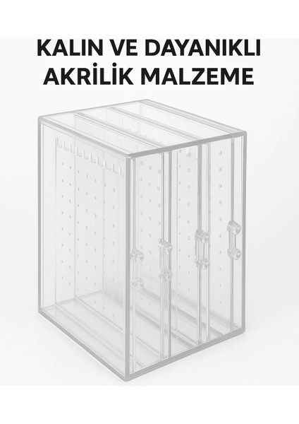 192 Bölmeli Şeffaf Akrilik Takı Düzenleyici Organizer – Küpe, Kolye ve Yüzük Saklama Kutusu fiyatları