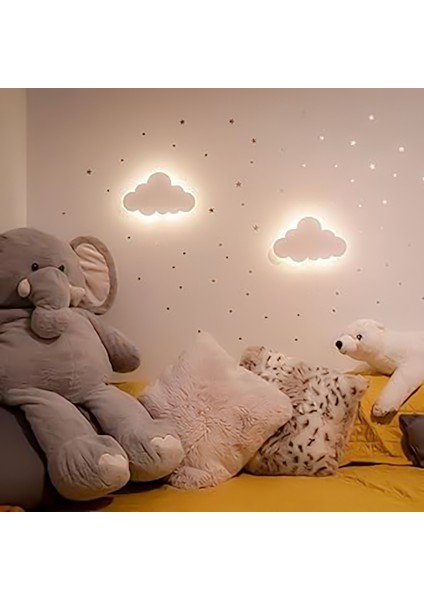2'li Bulut Gece Lambası Bebek Çocuk Odası Duvar Dekorasyonu Aydınlatma Ahşap Gece Lambası fiyatları