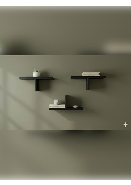 3 Parça Modern Duvar Rafı