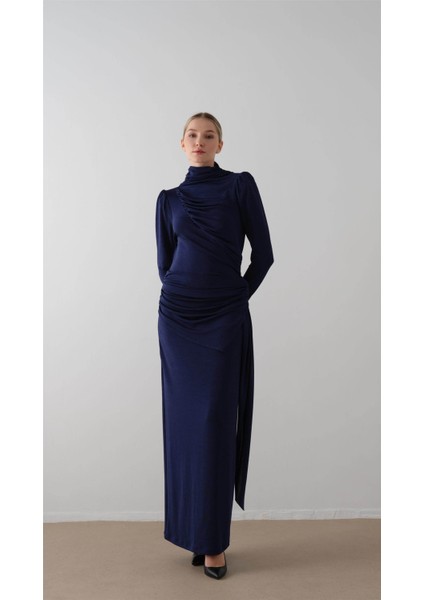 Dökümlü Örme Elbise Lacivert fiyatları