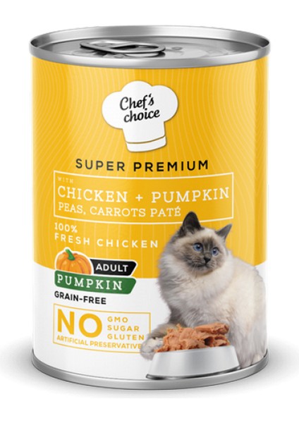 Sepetim Chefs Choice 400 gr x 12 Adet Yetişkin Kediler Için, Tahılsız, Hipoalerjenik, Tavuk Etli, Balkabaklı, Bezelyeli ve Havuçlu Ezme