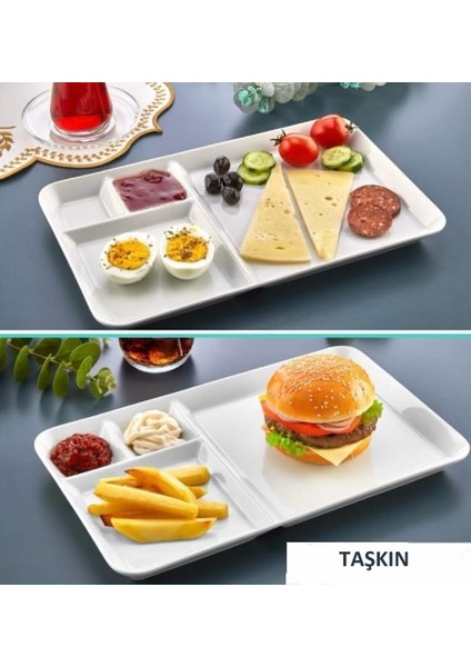 4 Bölmeli Kahvaltılık Thermoplus Kırılmaya Dayanıklı 30.5 x 18.5 cm
