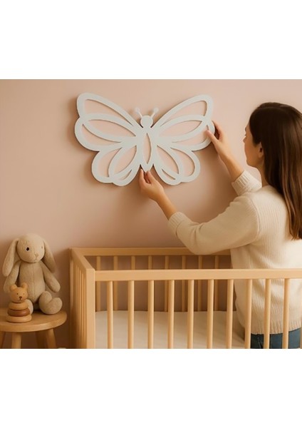 Çocuk Odası Dekoratif Ahşap Büyük Kelebek Gece Lambası Duvar Dekorasyonu fırsatları