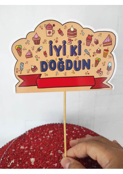 30 Adet Karton Iyi Ki Doğdun Isim Yazılabilir Konuşma Kartı 20 Cm-Kişiye Özel Doğum Günü El Pankartı modelleri