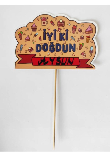 30 Adet Karton Iyi Ki Doğdun Isim Yazılabilir Konuşma Kartı 20 Cm-Kişiye Özel Doğum Günü El Pankartı fırsatları