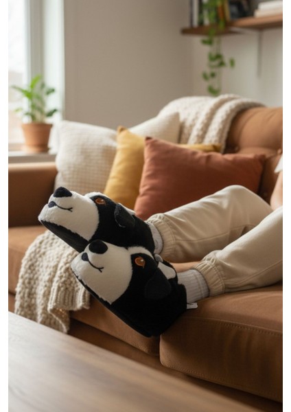 Panduf Hayvan Figürlü Peluş Tüylü Ev Ayakkabısı Yumuşak Taban Ev Botu fırsatları