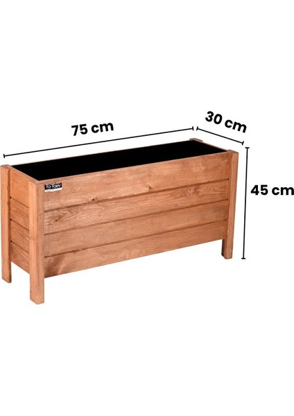 Bodrum Model Ahşap Saksı 75X30X45 cm Dış Mekan Dekoratif Bahçe & Balkon Çiçekliği Hazır Kurulu Kahverengi fiyatları