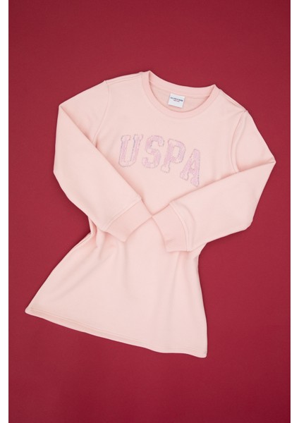 Kız Çocuk Toz Pembe Elbise (Örme) 50315624-VR050