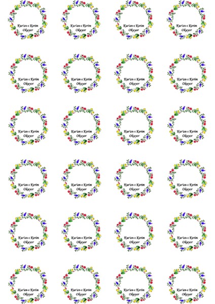 48 Adet 4 cm Sınıflara Özel Kişiselleştirilebilir Kuranı Kerim Okuyor Baskılı Mat Etiket Sticker-1