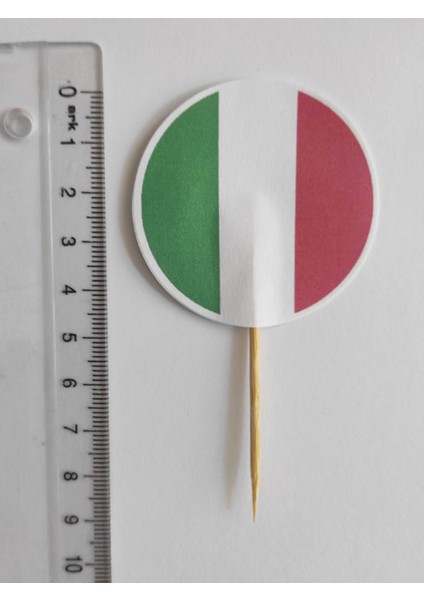 20 Adet Dekoratif Italya Bayrağı Çift Taraf Baskılı Kürdan 6,5 cm fiyatları