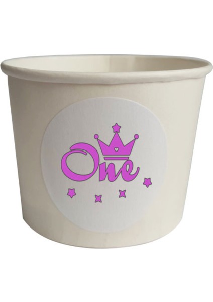 40 Parça Pembe One Bir Yaş Baskılı Kürdan Seti - Bardak Kase Kısa ve Uzun Kürdan modelleri