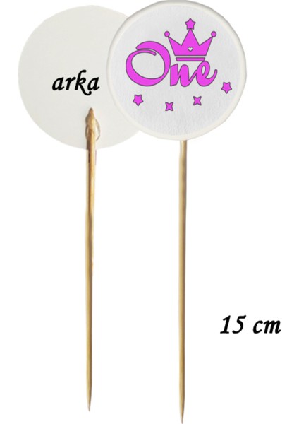 40 Parça Pembe One Bir Yaş Baskılı Kürdan Seti - Bardak Kase Kısa ve Uzun Kürdan fırsatları