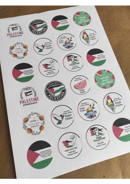 48 Adet 4 cm Denizden Nehire Kadar Özgür Filistin Vb. Baskılı Mat Etiket Sticker fiyatları