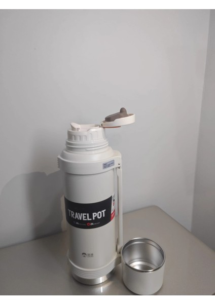 Travel Vacuum Pot 2,5 Litre Dağcı Termos Beyaz Renk fiyatları
