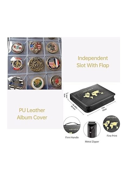 Koleksiyoncular Için Madeni Para Koleksiyonu Tutucu Kitabı 200 Cep ve 30 Kollu Kağıt Para Ekranı Saklama Kutusu Şeffaf Pvc Penny Koleksiyonu Albüm Ekranı Hatıra Parası Depolama Organizatörü, T fırsatları