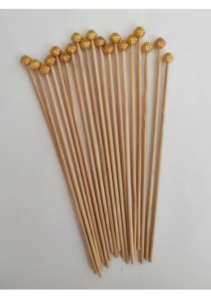 15 cm Uzun Kürdan - 30 Adet Dekoratif Lüks Gold Böğürtlen Inci Boncuklu Kokteyl Karıştırıcı modelleri