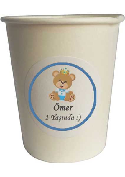 40 Parça Kişiye Özel Mavi Ayıcıklı 1 Yaş Baskılı Kürdan Seti Bardak Kase Kısa ve Uzun Kürdan indirimleri