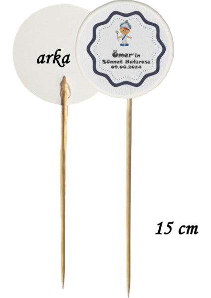 40 Parça Kişiye Özel Sünnet Çocuklu Baskılı Kürdan Seti - Bardak Kase Kısa ve Uzun Kürdan indirimleri