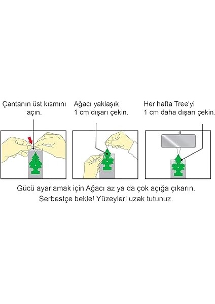 Trees 3'lü Türk Bayrağı Vanilya Aromalı Asma Oto Kokusu modelleri