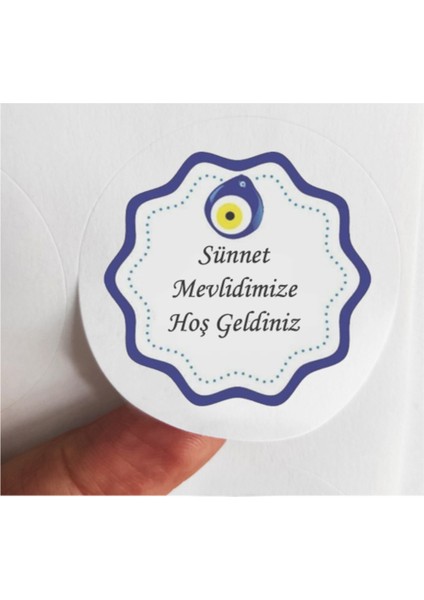 48 Adet 4 cm Sünnet Mevlidimize Hoş Geldiniz Mat Etiket Sticker
