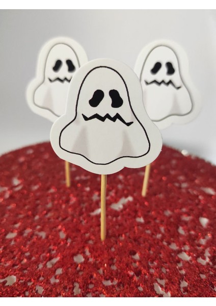 20 Adet Dekoratif Karton Hayalet Cadılar Bayramı Kürdanı 6,5 cm - Halloween