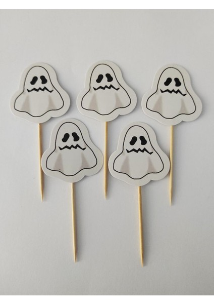 20 Adet Dekoratif Karton Hayalet Cadılar Bayramı Kürdanı 6,5 cm - Halloween fiyatları