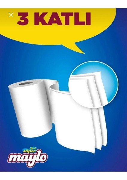3 Katlı Super Maylo Rulo Havlu 12*2 fiyatları