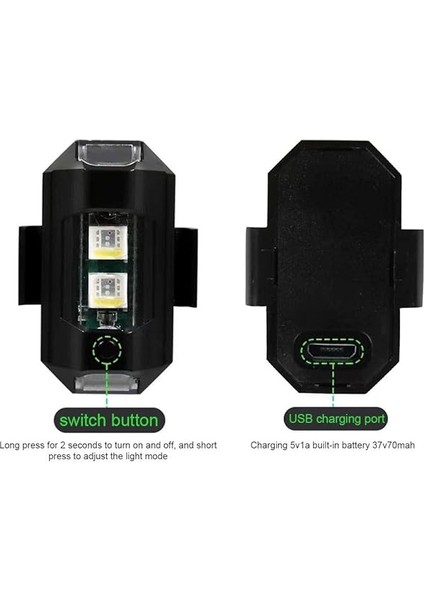 Çarpışma Önleyici Aydınlatma, Insansız Hava Taşıtma Işığı, Gece Uçuşu, Hava Taşıtı, Çok Amaçlı Rc Otomobil Motosiklet El Feneri, Dış Mekan Bisiklet Sürme, Uyarı Işığı, 7 Renkli modelleri