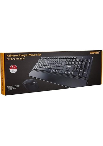 KM-6176 Offıcal Siyah Kablosuz Combo Q Multimedia Klavye + Mouse Set modelleri