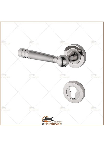 Nikel Saten Rozetli Çelik Kapı Kolu Sol El Ile Açılır Tek Yön 1 Adet fiyatları