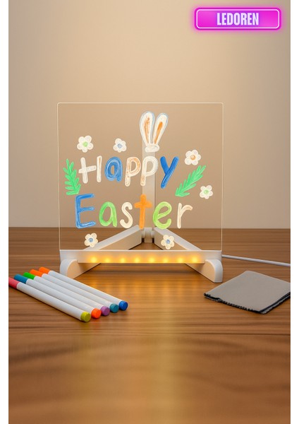 Js-01 Akrilik Lüminesan Işıklı Yazı Tablet | LED | 20X30CM | USB Bağlantı | Neon Kalem | Silinebilir fiyatları
