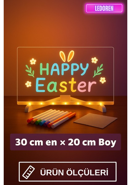 Js-01 Akrilik Lüminesan Işıklı Yazı Tablet | LED | 20X30CM | USB Bağlantı | Neon Kalem | Silinebilir fırsatları