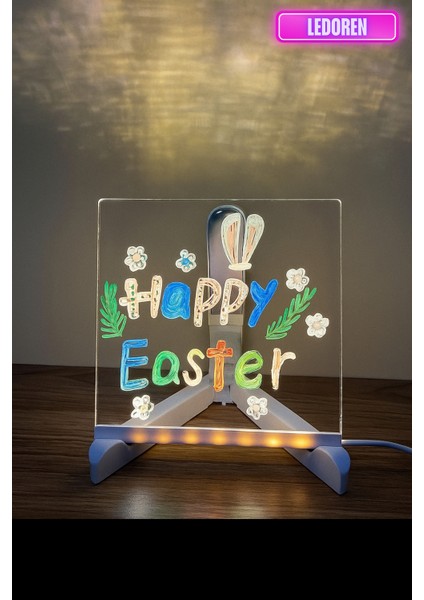 Js-01 Akrilik Lüminesan Işıklı Yazı Tablet | LED | 20X30CM | USB Bağlantı | Neon Kalem | Silinebilir indirimleri