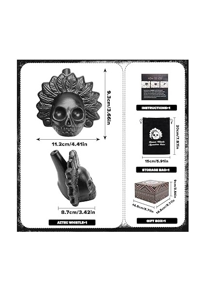 Aztek Ölüm Düdüğü, Otantik Insan Sesini Çıkaran Çığlıklar, Aztek Ölüm Düdüğü, Çığlık Atan Aztek Savaş Düdüğü, Real Screaming Aztek Ölüm Düdüğü (Siyah) fiyatları