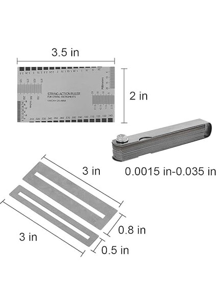 Tamir Araçları, Dize Ölçer Cetveli (1 Adet) &amp; Kalınlık Ölçerler (32 Adet) &amp; Gitar Fret Koruyucuları (2 Adet) fiyatları