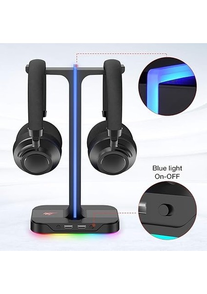 Kulaklık Standı Rgb Dual Balance 2 USB Bağlantısı, Masaüstü Kulaklık Standı, Dayanıklı Oyun Kulaklığı Tutucu, Pc Oyuncu Kulaklık Aksesuarı Için, Siyah (TH650) fırsatları