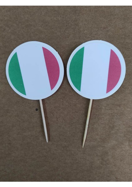 Beyhan Bayhan 20 Adet Dekoratif Italya Bayrağı Baskılı Kürdan 6,5 cm modelleri