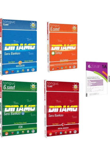 6. Sınıf Dinamo Matematik Türkçe Fen Bilimleri ve Sosyal Bilgiler Soru Bankası Seti ile Hediye Kds