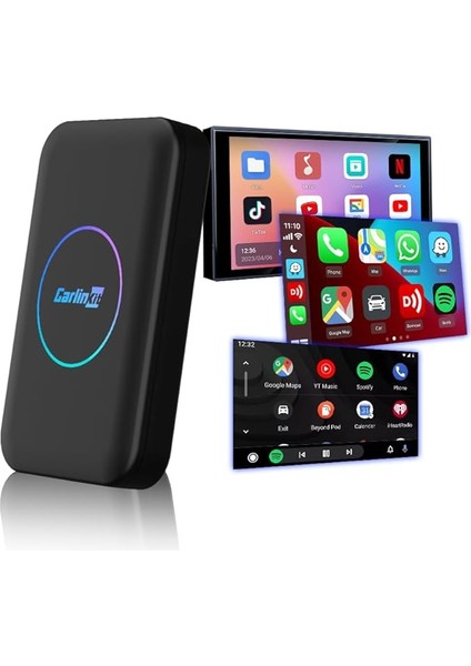 Mını Aı Box Kablosuz Carplay/android Auto，android Sürüm 11.0, 3+32G Bellek，fabrika Kablolu Carplay'li Otomobiller Için，youtube, Netflix Desteği，çift Bluetooth