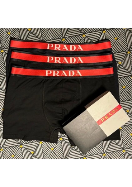 Erkek 3'lü Premium Likralı Boxer Seti-Esnek Bel Bantlı