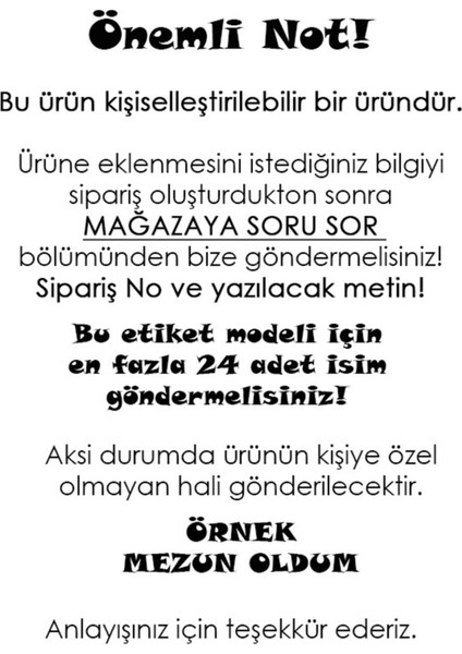 24 Adet 4 cm Sınıflara Özel Kişiselleştirilebilir Mezun Oldu Baskılı Mat Etiket Sticker-1 fiyatları