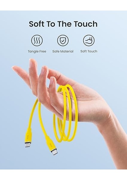 MacBook Pro, iPhone 15 Pro Max Plus, iPad Pro/air, Galaxy S23ULTRA, Piksel, Anahtar, 3.3 Ft, Sarı Için 140W USB C - USB C Kablosu Pd 3.1 Tip C Hızlı Şarj Kablosu modelleri